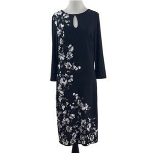 NWT White House Black Market Floral Black Dress